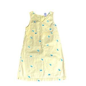 L.L. Bean whale little girls dress in yellow and blue